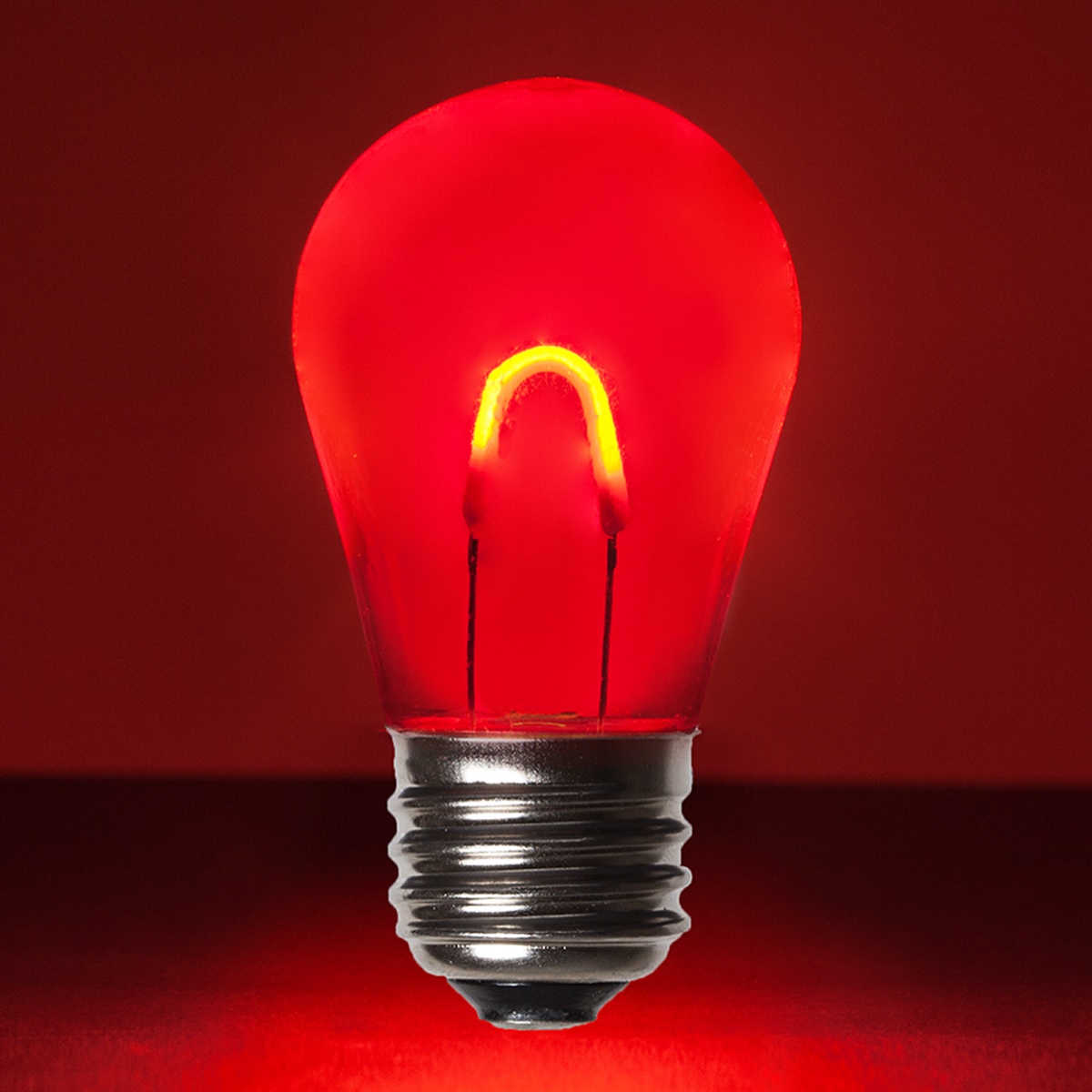 red filament bulb