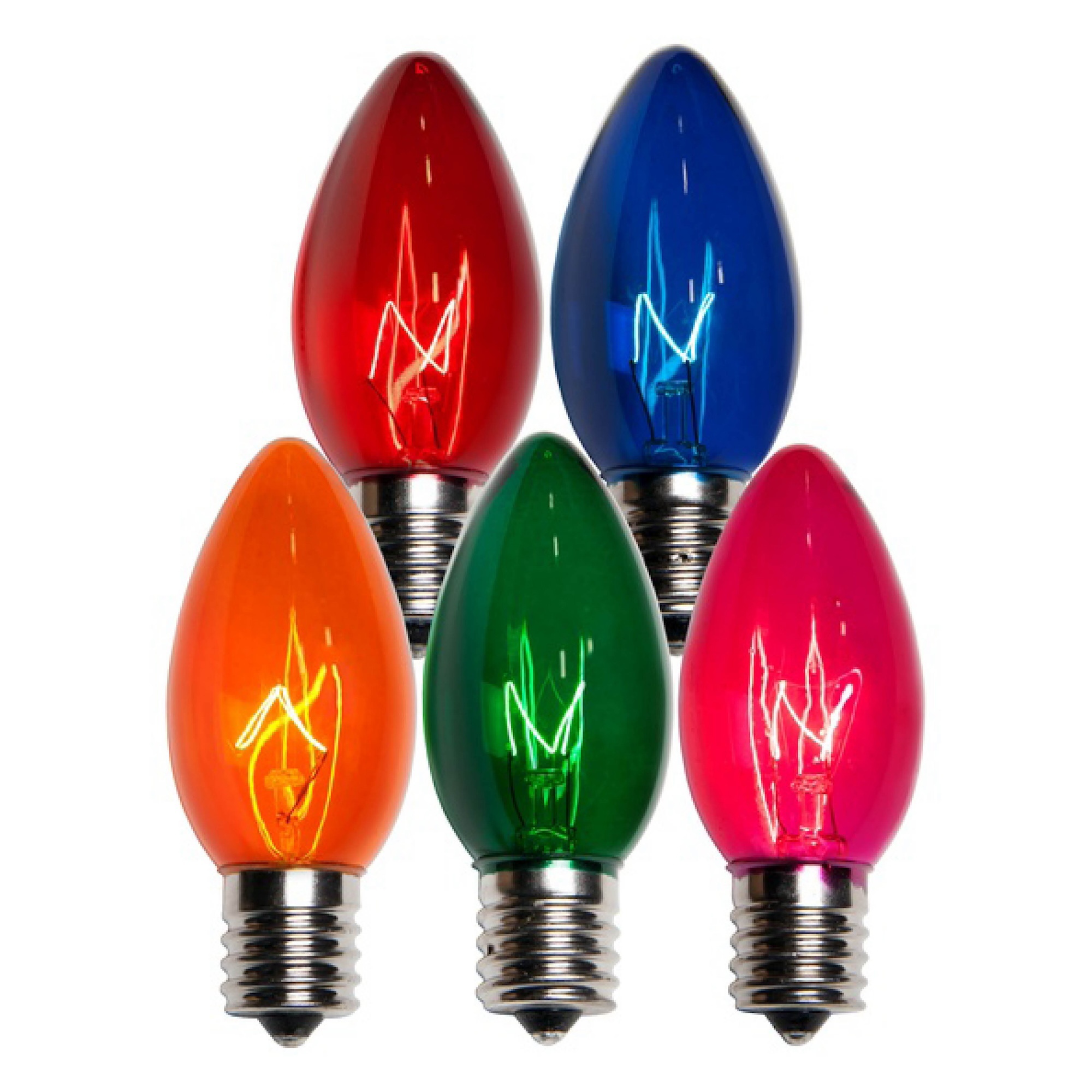 C9 Multicolor Triple Dipped Transparent Bulbs - Wintergreen