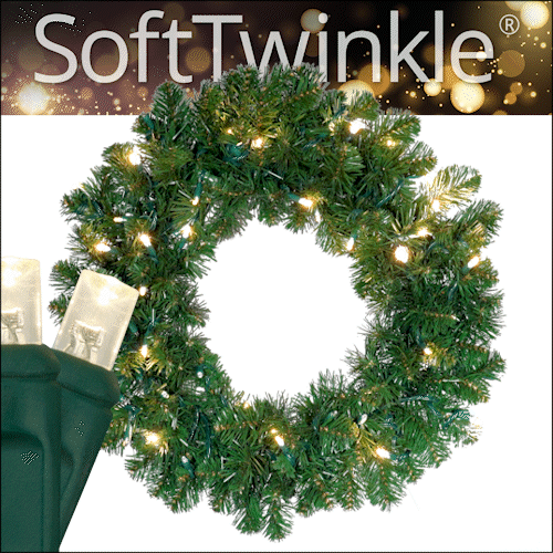 Oregon Fir Prelit Commercial LED Holiday Wreath, Warm White Lights ...