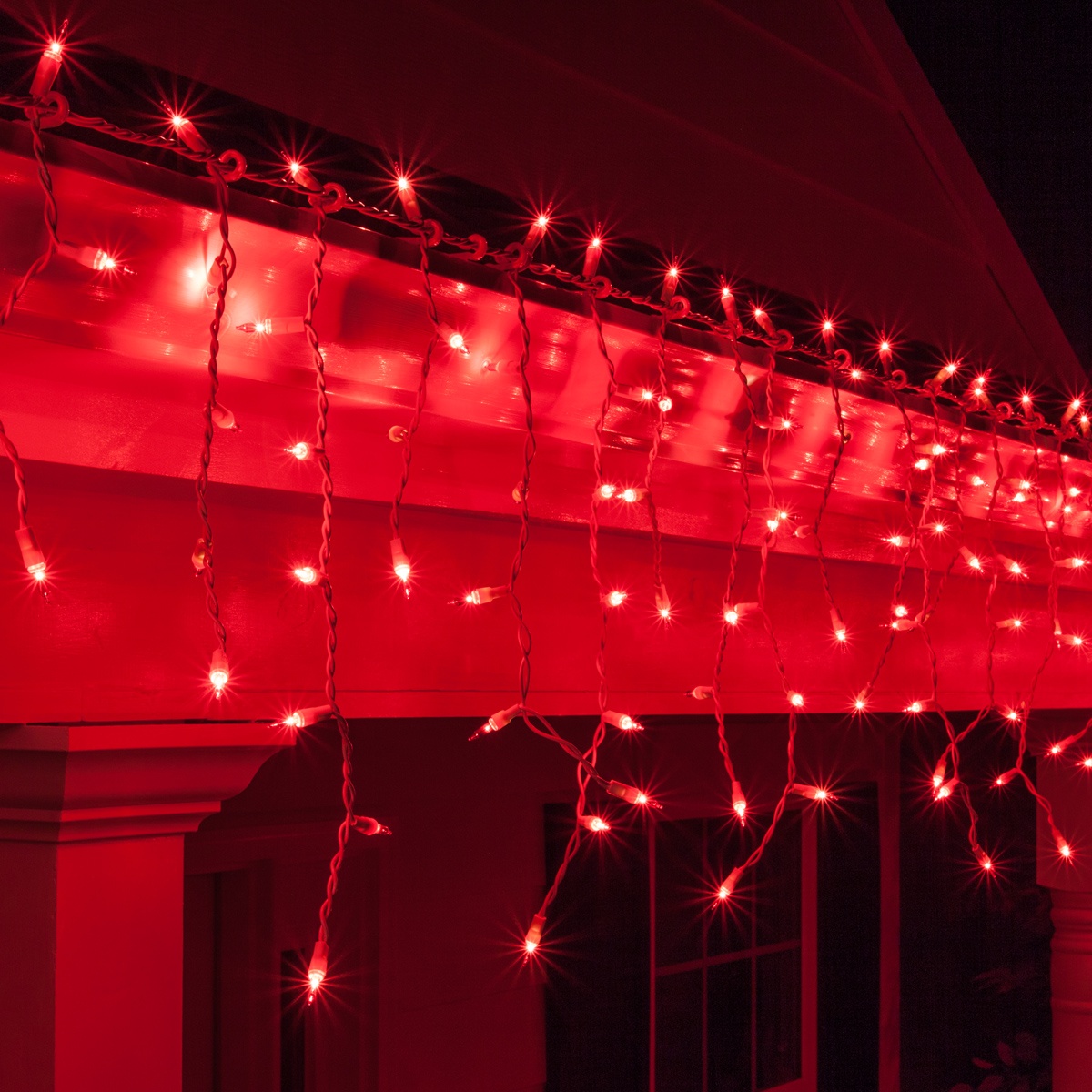 Red Mini Icicle Lights on White Wire - Wintergreen Corporation - Wintergreen Corporation
