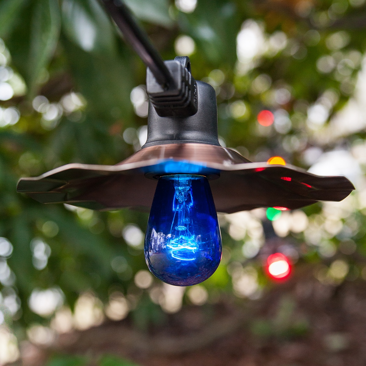 Patio Lights Commercial Multicolor Party Lights, S14 Bulbs on Black