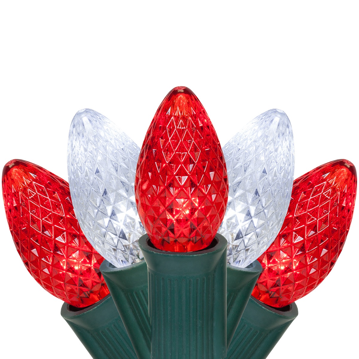 Christmas Lights C7 Cool White / Red Commercial LED Christmas Lights