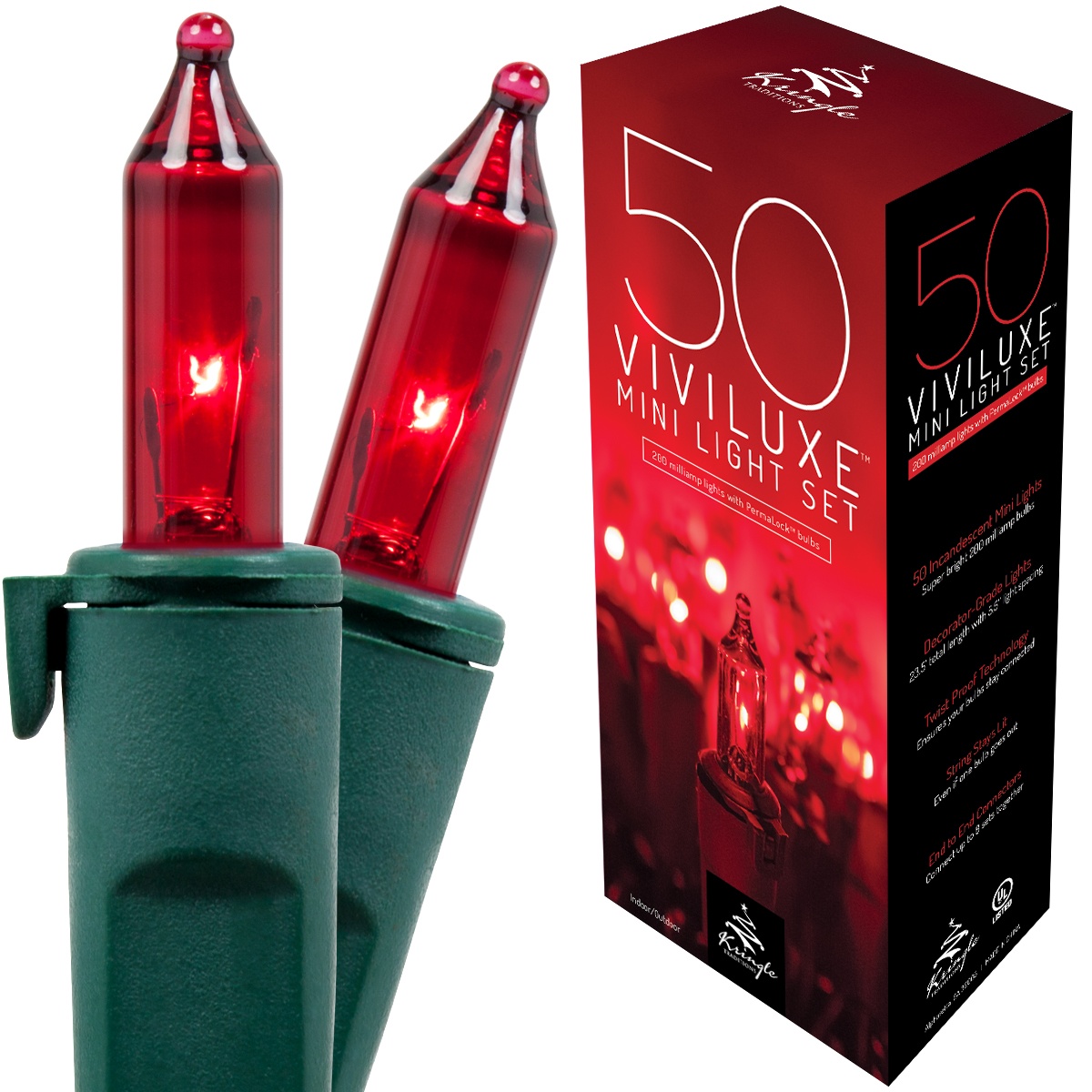 red christmas mini lights