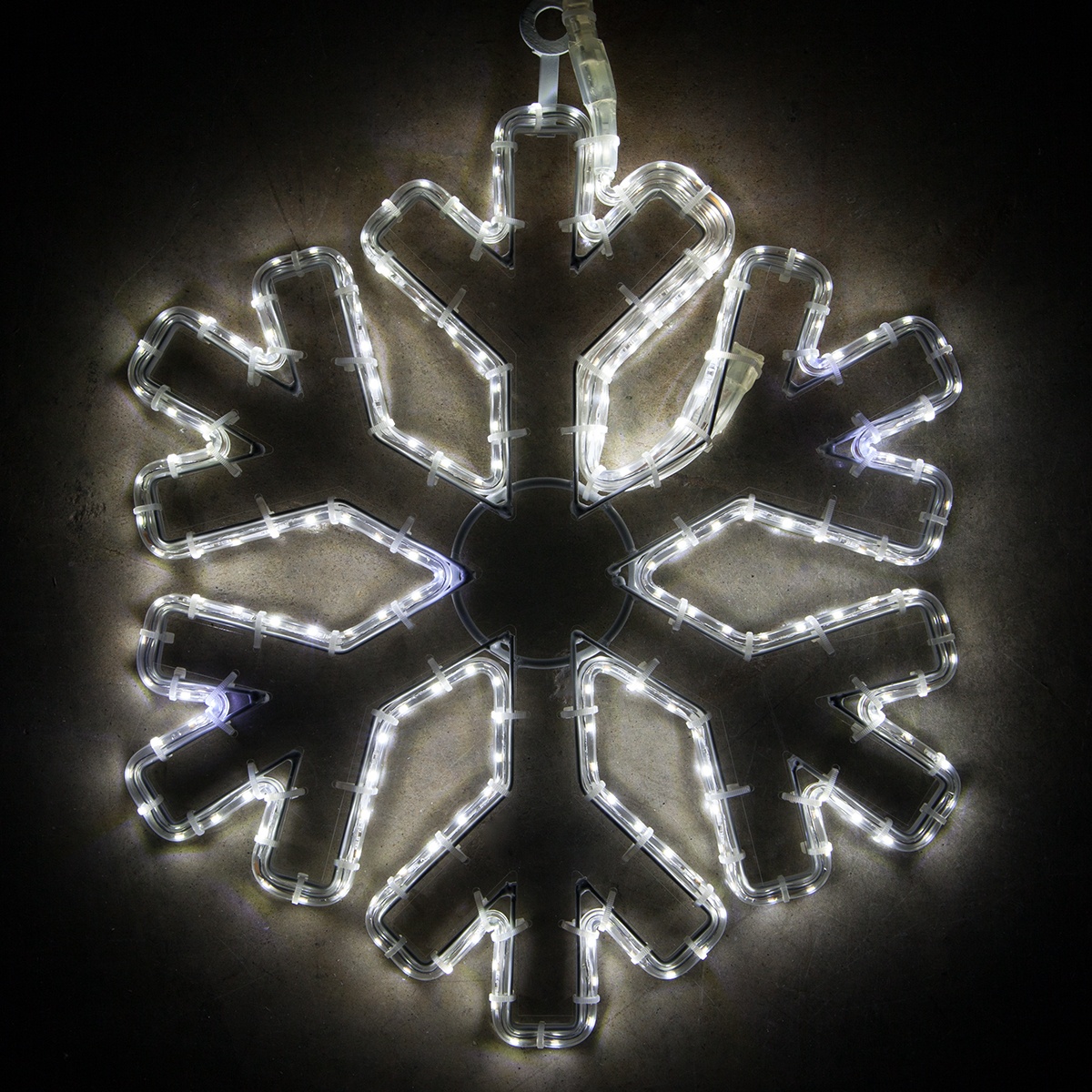 16 LED 18 Point Snowflake with Clear Acrylic Center, Cool White Light