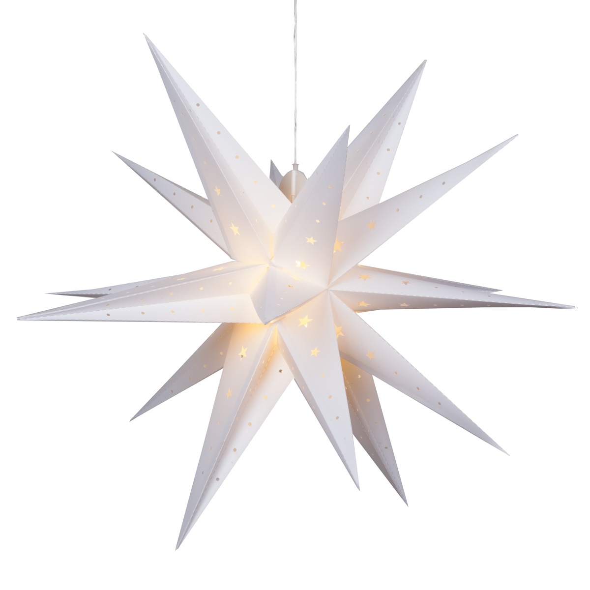 White Aurora Superstar Tm Moravian Star, Moravian Star Outdoor String Lights