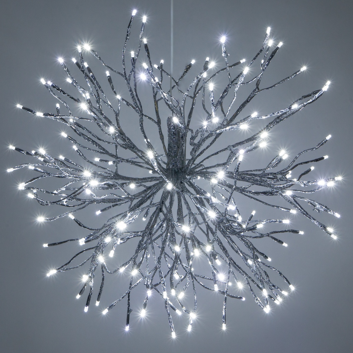 Silver Starburst Lighted Branches, Cool White LED, Twinkle