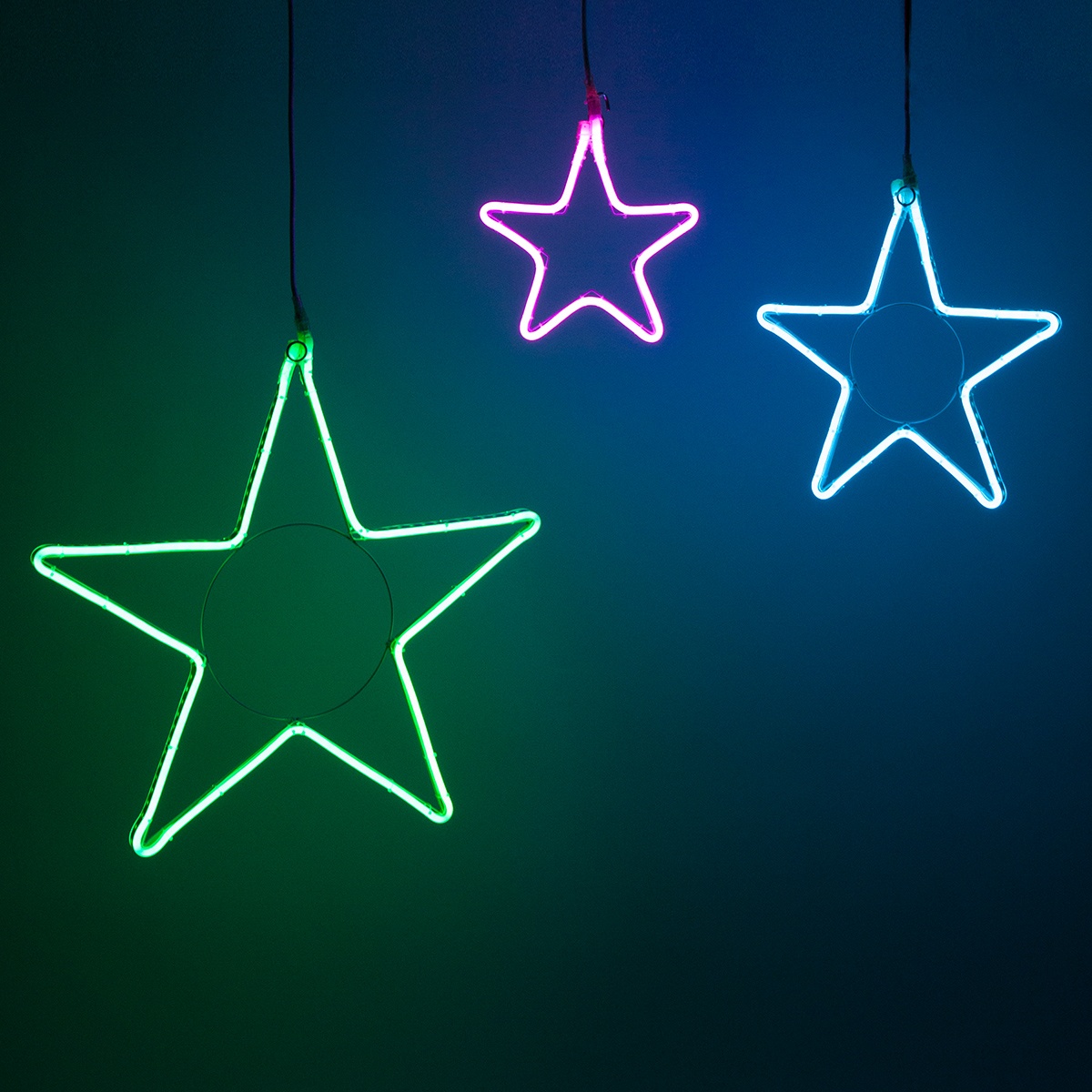 RGB Flexible Neon Hanging Star Light, Multifunction, LED Wintergreen
