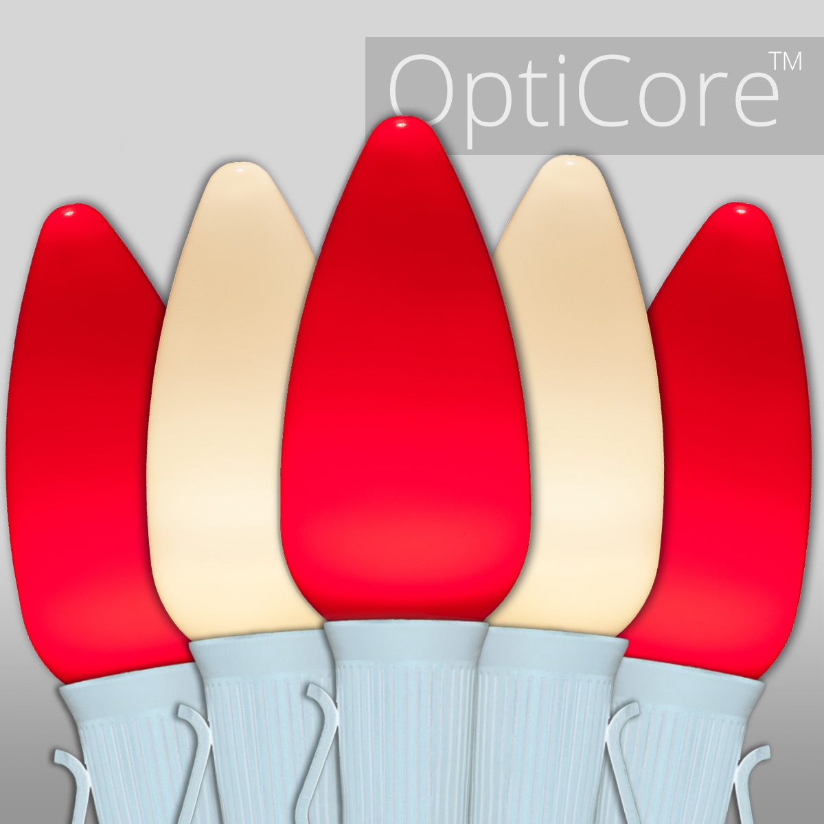 Christmas Lights C9 Red / Warm White Smooth Opticore Commercial LED