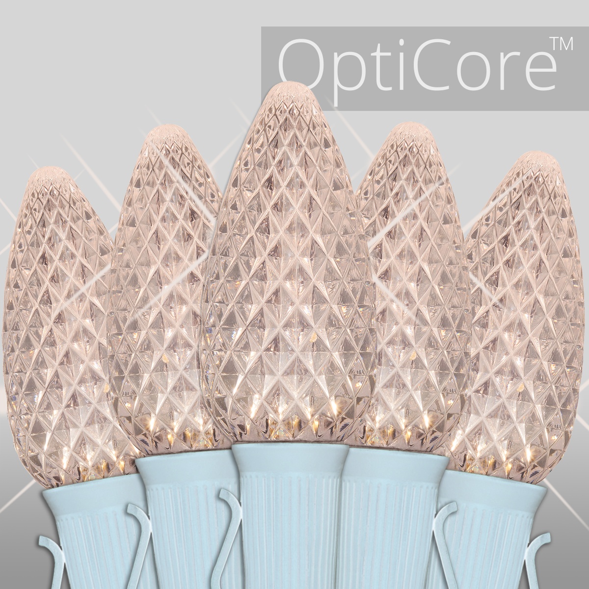 Christmas Lights C9 Warm White Opticore Twinkle Commercial LED Christmas Lights Wintergreen