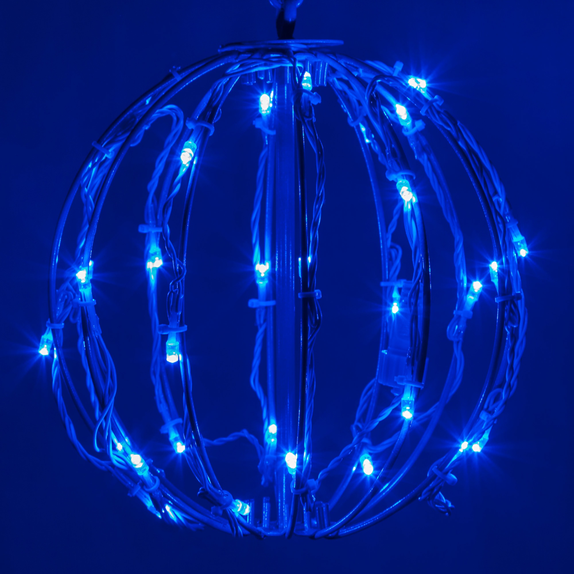 Blue LED Light Ball, Fold Flat Blue Frame - Wintergreen Corporation