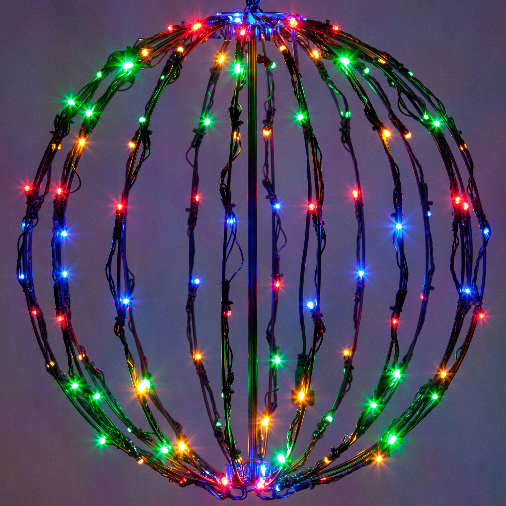 Multicolor LED Light Ball, Fold Flat Black Frame - Wintergreen Corporation