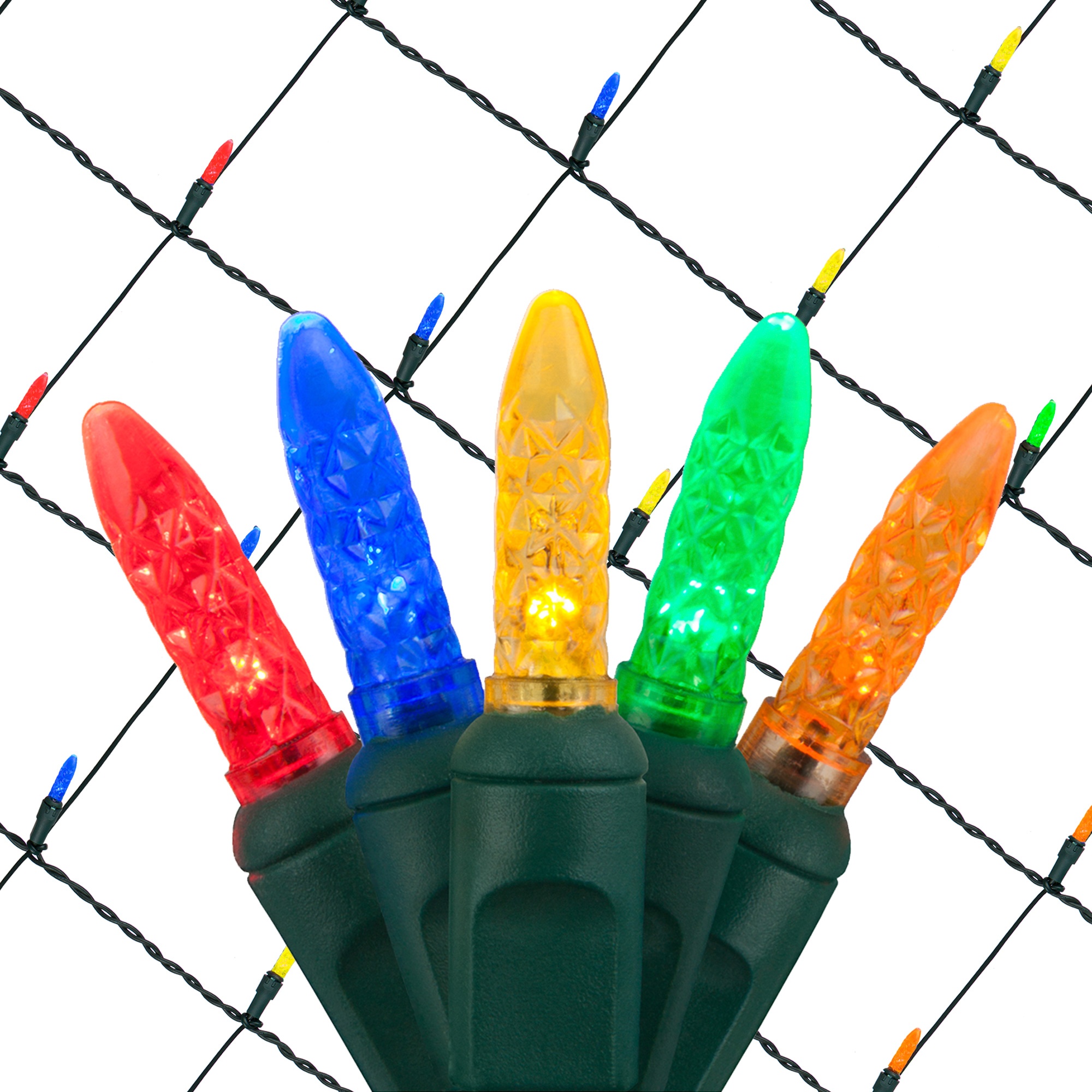 LED Net Lights - 4' X 6' Multicolor M5 LED Christmas Net Lights, 100 ...