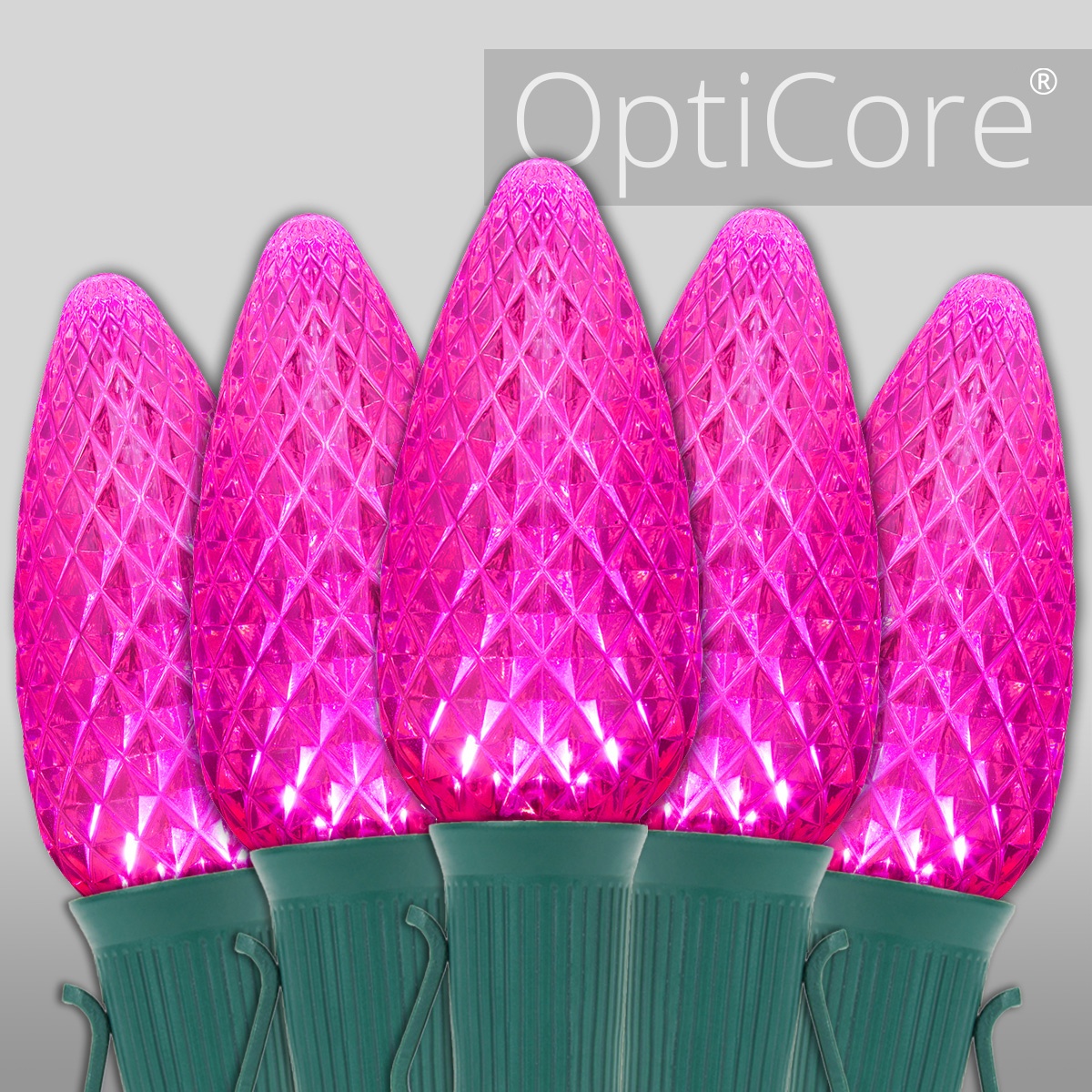 Christmas Lights C9 Pink Opticore Commercial LED Christmas Lights