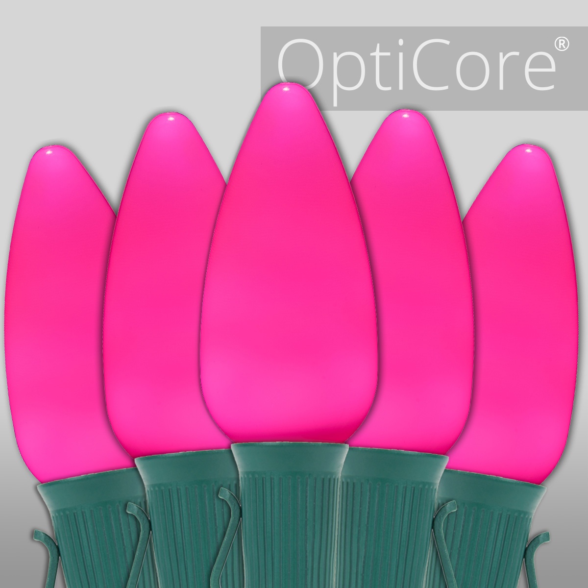Christmas Lights - C9 Pink Smooth Opticore Commercial LED Christmas