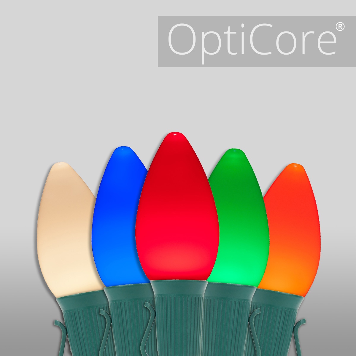 Christmas Lights C7 Multicolor Smooth Opticore Commercial LED Christmas Lights Wintergreen