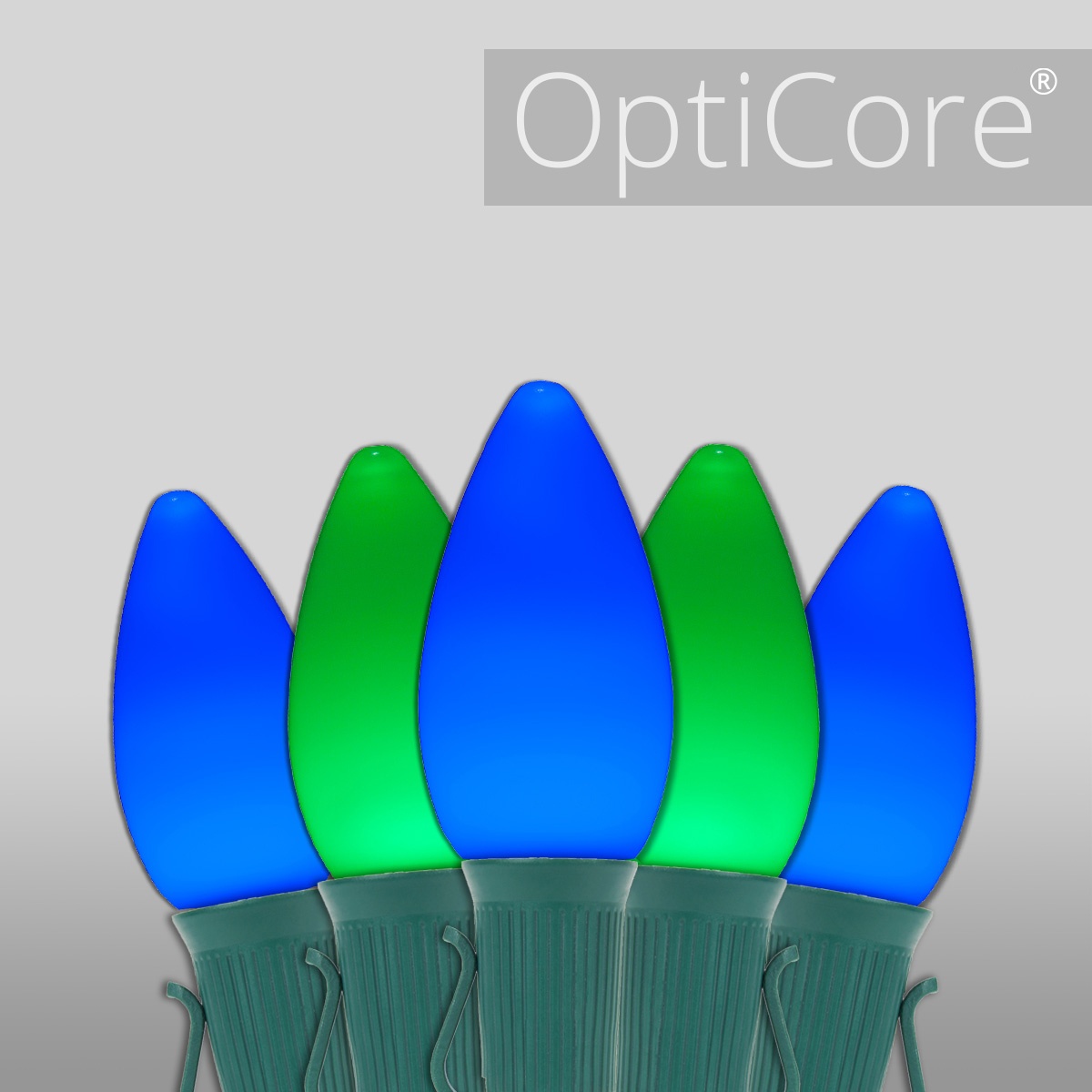 Christmas Lights C7 Blue / Green Smooth Opticore Commercial LED