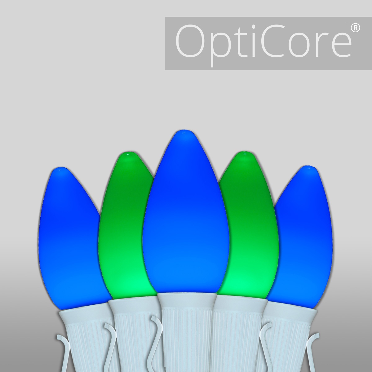 Christmas Lights C7 Blue / Green Smooth Opticore Commercial LED