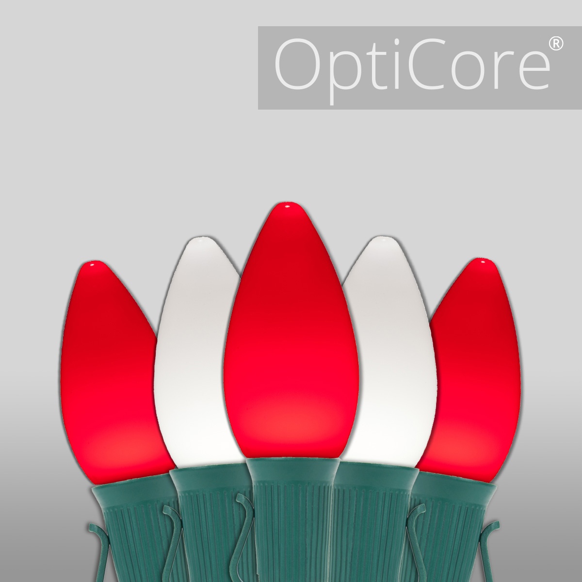 Christmas Lights C7 Red / Cool White Smooth Opticore Commercial LED