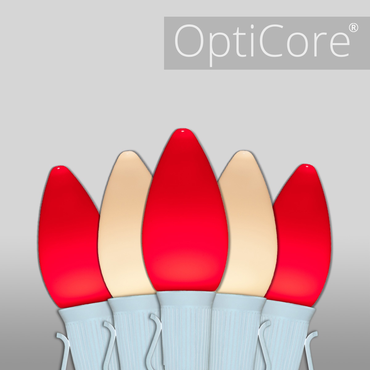 Christmas Lights C7 Red / Warm White Smooth Opticore Commercial LED