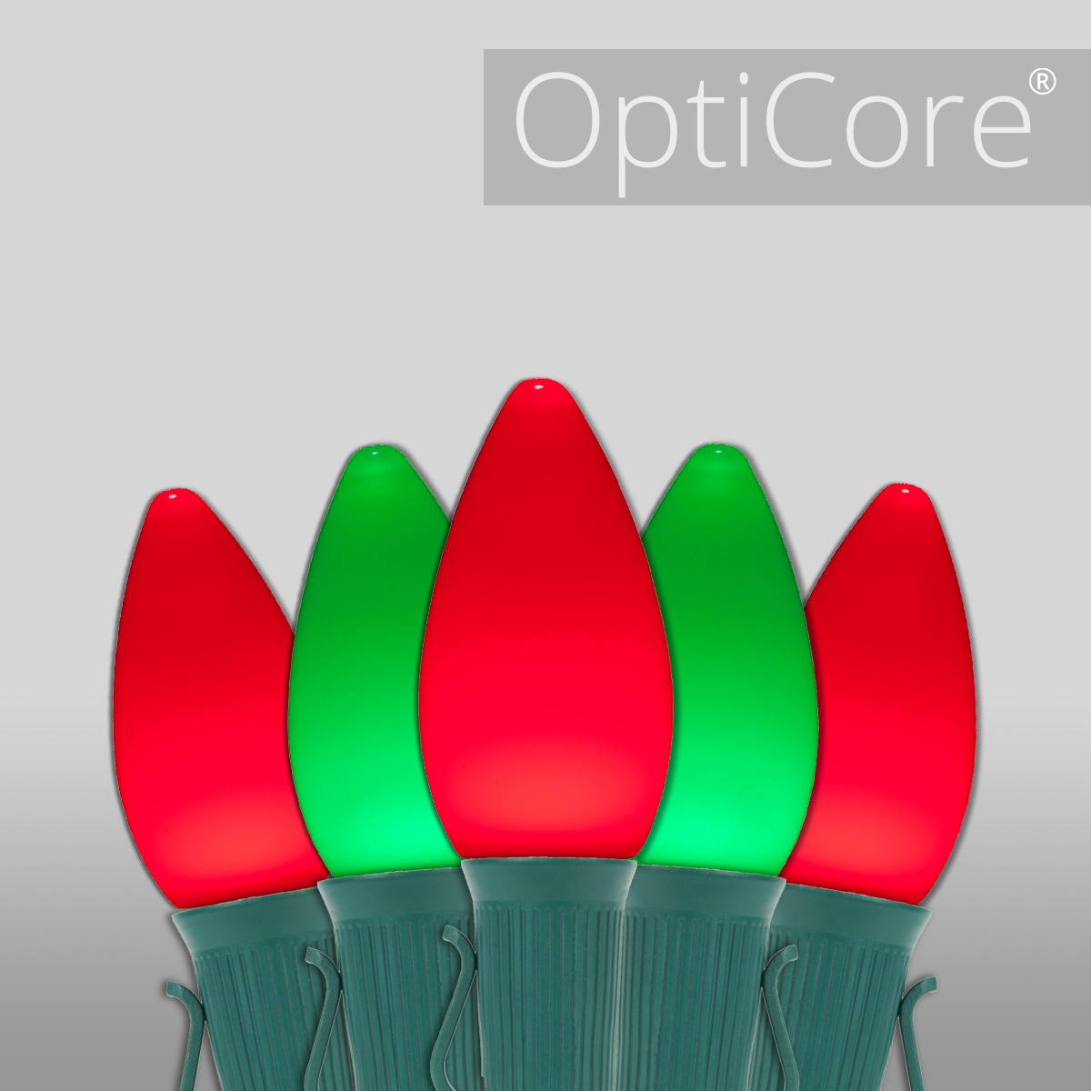 Christmas Lights C7 Red / Green Smooth Opticore Commercial LED