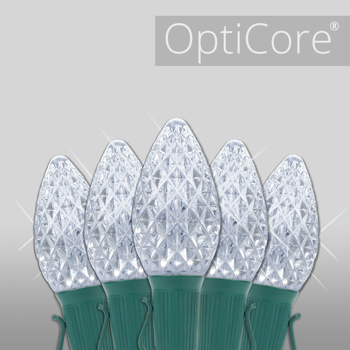 Christmas Lights C7 Cool White Opticore Twinkle Commercial LED