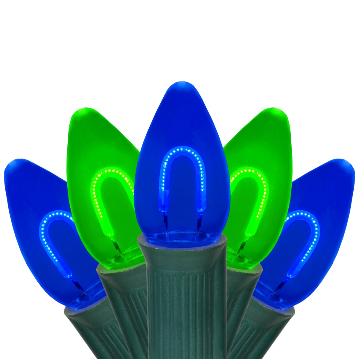 FlexFilament Christmas Lights C7 Blue / Green Commercial LED