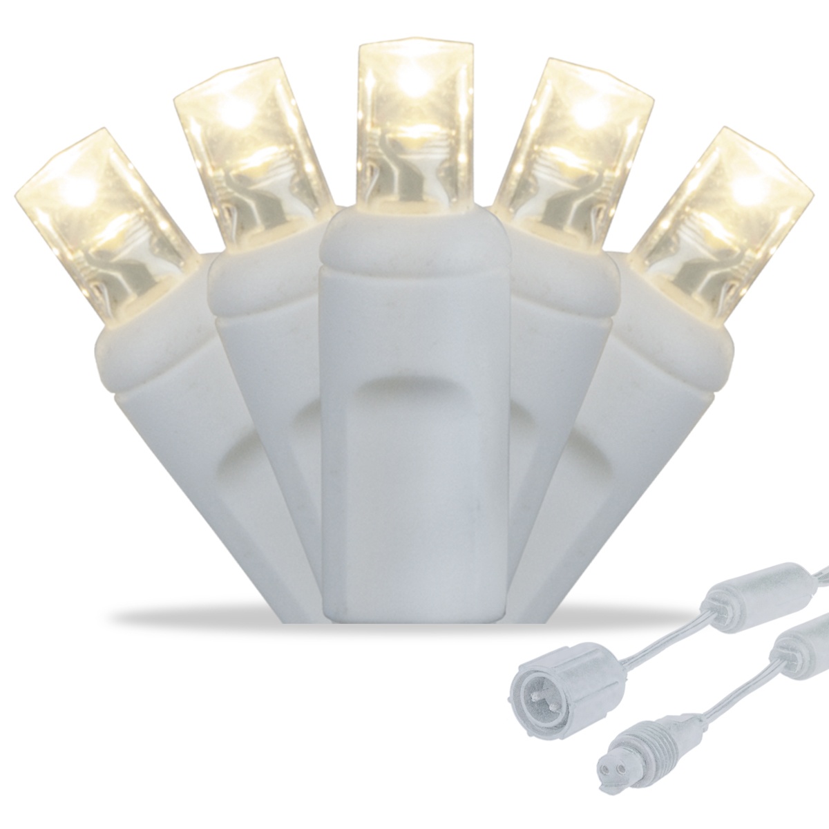 Battery Operated Lights - 20 Warm White Battery Operated 5mm LED Christmas  Lights, White Wire